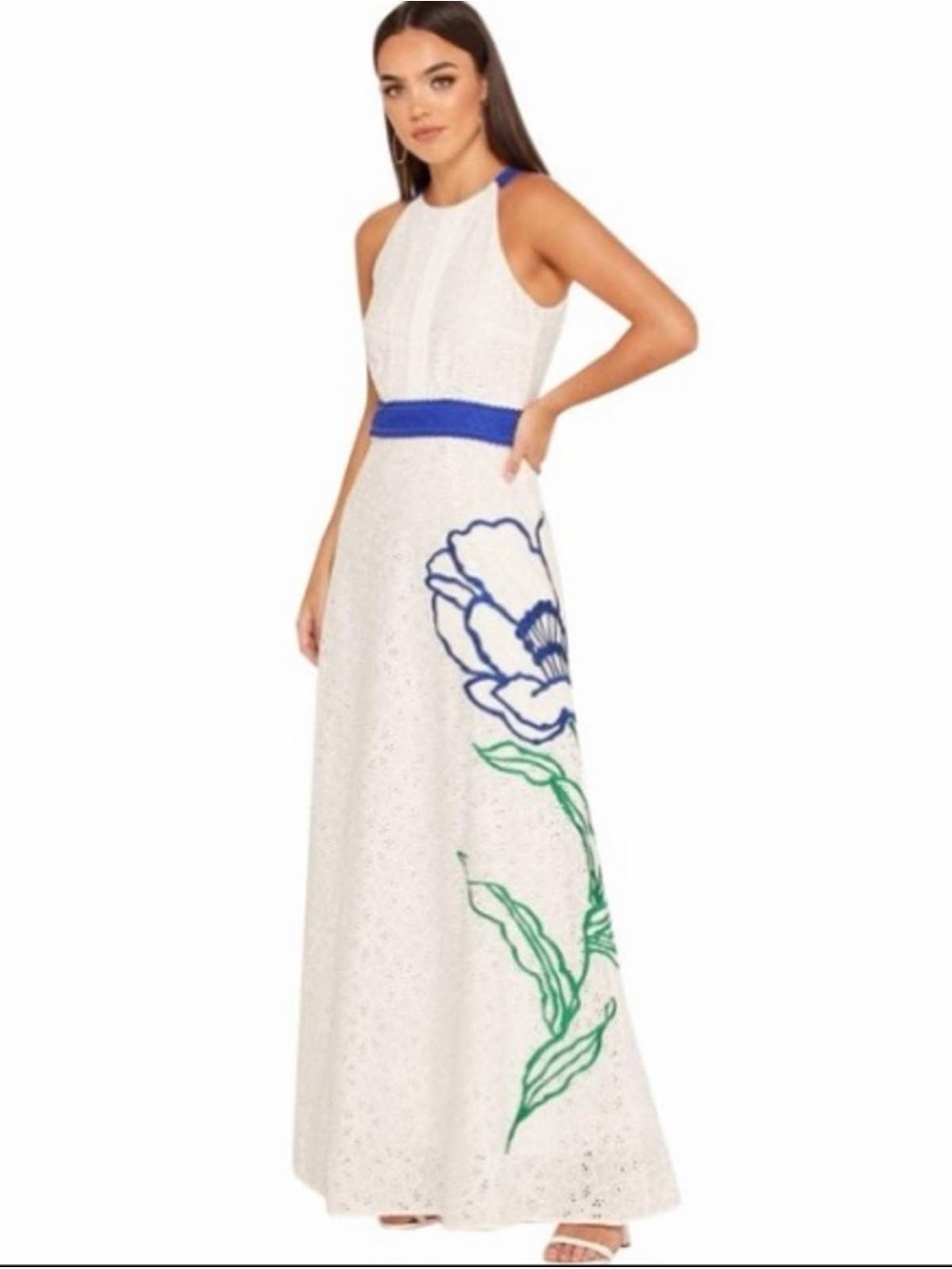 FOXIEDOX Jetta Halter Neck Embroidered Dress